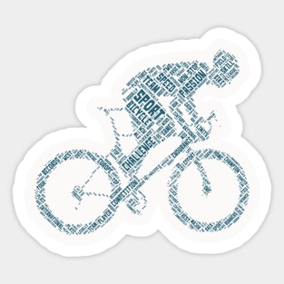 Cycling Sport Silhouette Shape Text Word Cloud Sticker